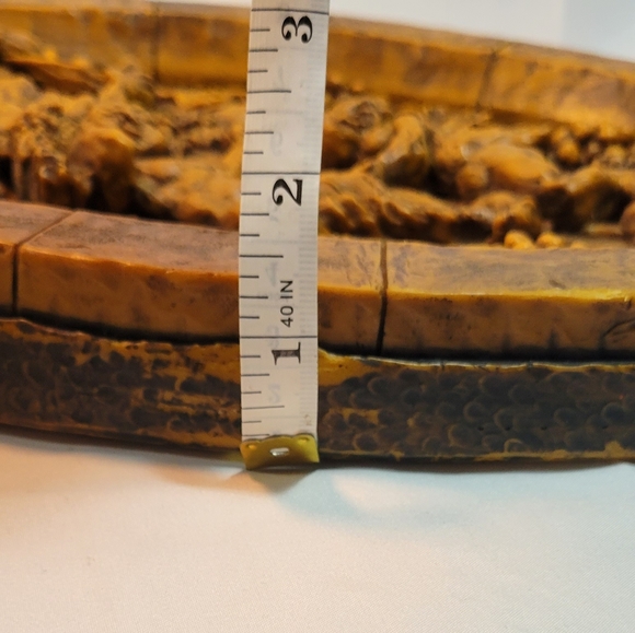 Antique 14 Inch Hand Carved Wax Plaque Man Grapevine Child Beast Child Rare HTF - Picture 5 of 8